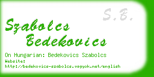 szabolcs bedekovics business card